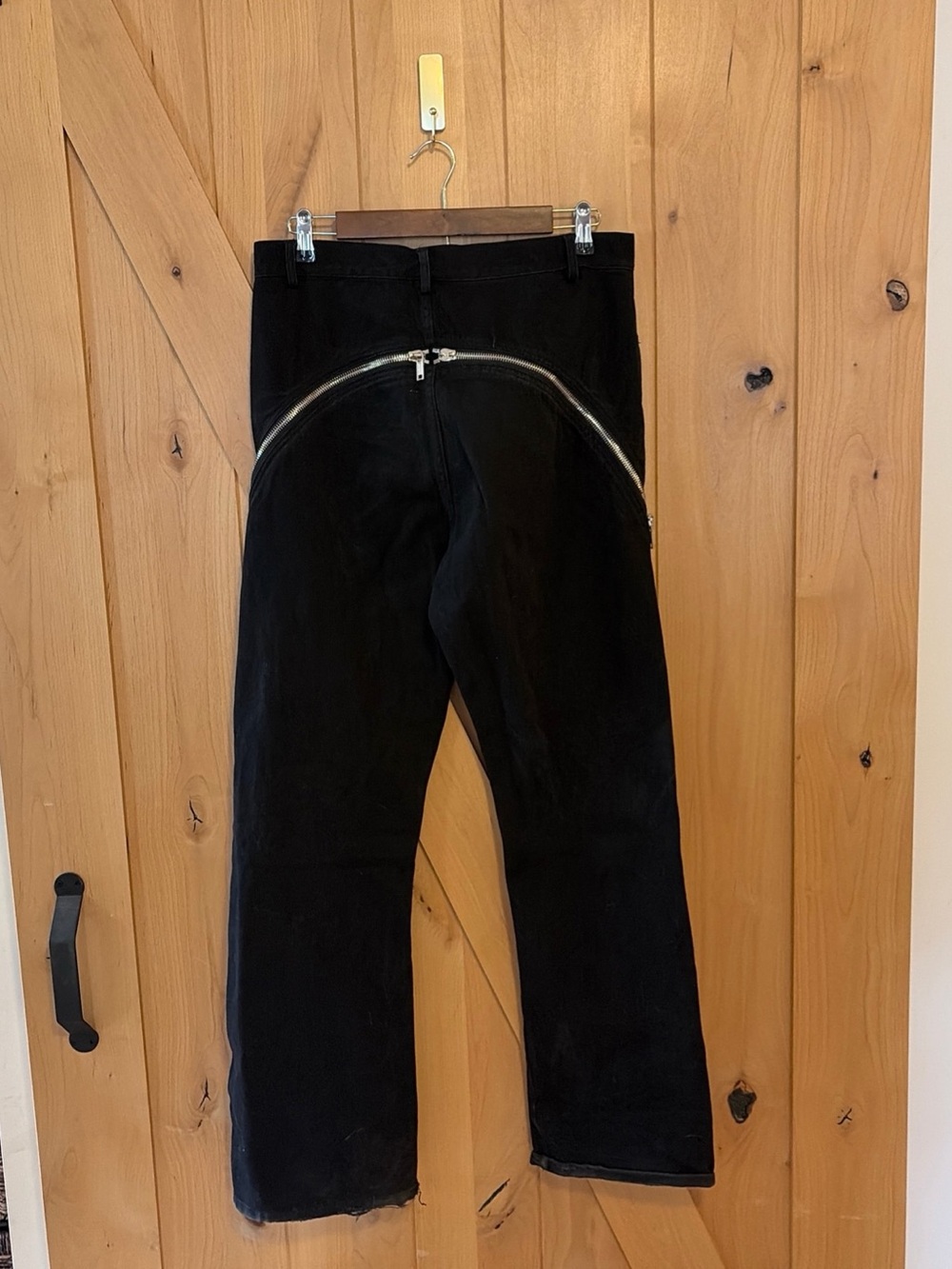 Rick Owen Drkshdw FW2021 Bolan Banana Cut Denim Jeans Sz 30 Black Goth Alt Zip